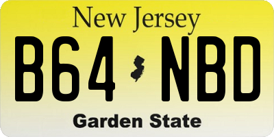 NJ license plate B64NBD