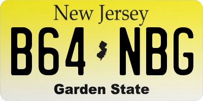 NJ license plate B64NBG