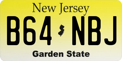 NJ license plate B64NBJ