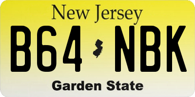 NJ license plate B64NBK