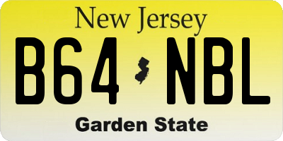 NJ license plate B64NBL