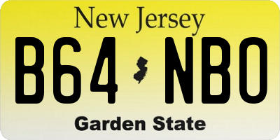 NJ license plate B64NBO