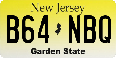 NJ license plate B64NBQ