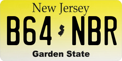 NJ license plate B64NBR