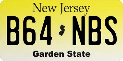 NJ license plate B64NBS