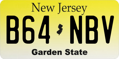 NJ license plate B64NBV