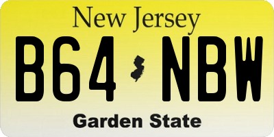 NJ license plate B64NBW