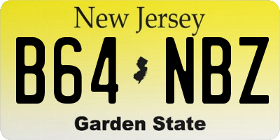 NJ license plate B64NBZ