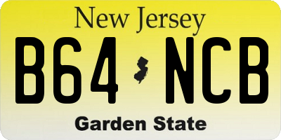 NJ license plate B64NCB