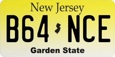NJ license plate B64NCE