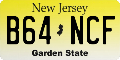 NJ license plate B64NCF