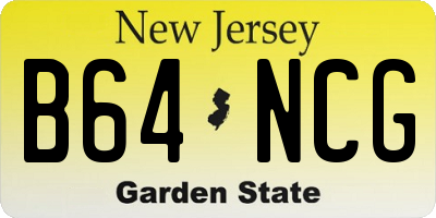 NJ license plate B64NCG