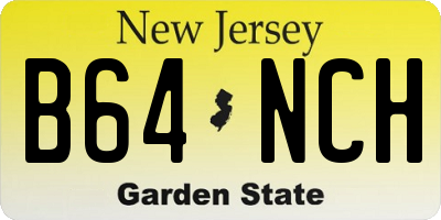NJ license plate B64NCH