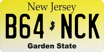 NJ license plate B64NCK