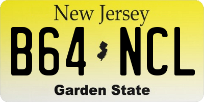 NJ license plate B64NCL