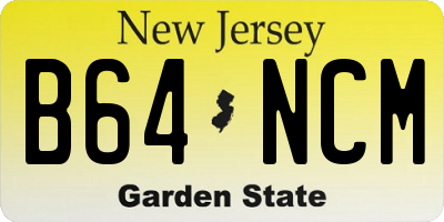 NJ license plate B64NCM