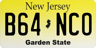 NJ license plate B64NCO