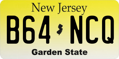 NJ license plate B64NCQ