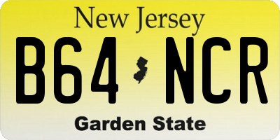 NJ license plate B64NCR
