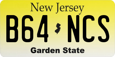 NJ license plate B64NCS