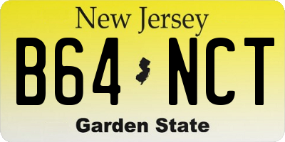 NJ license plate B64NCT