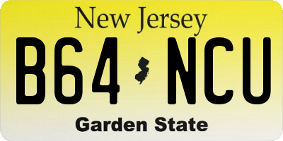 NJ license plate B64NCU