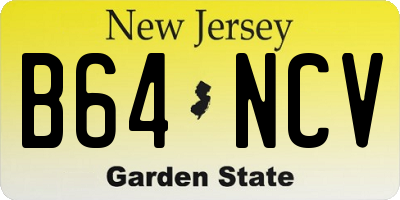 NJ license plate B64NCV