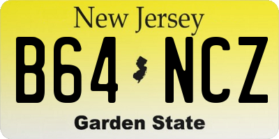 NJ license plate B64NCZ