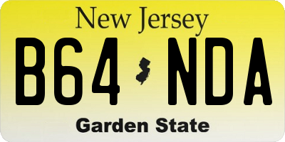 NJ license plate B64NDA