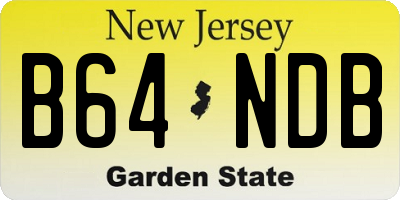 NJ license plate B64NDB