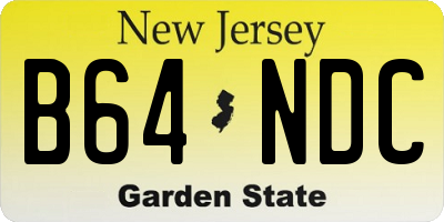 NJ license plate B64NDC
