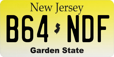 NJ license plate B64NDF