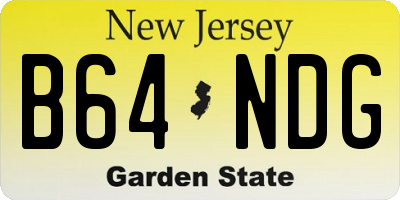 NJ license plate B64NDG