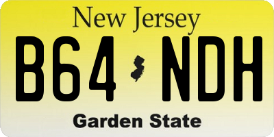 NJ license plate B64NDH