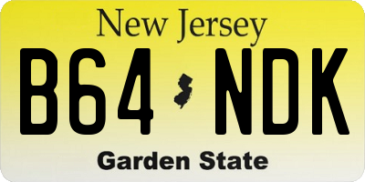 NJ license plate B64NDK