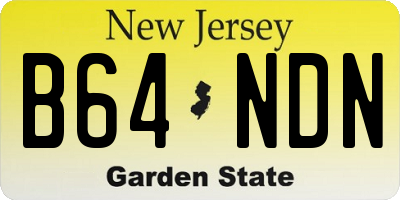 NJ license plate B64NDN