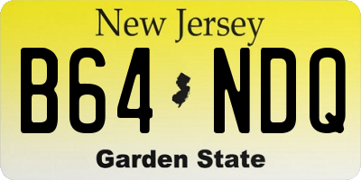 NJ license plate B64NDQ