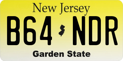 NJ license plate B64NDR