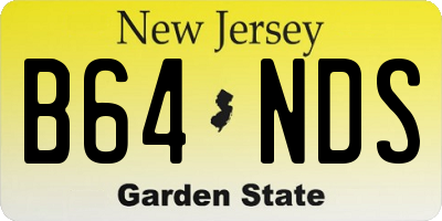 NJ license plate B64NDS