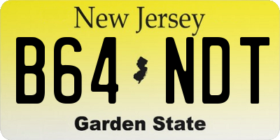 NJ license plate B64NDT