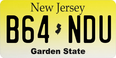 NJ license plate B64NDU