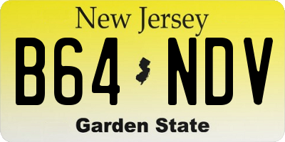 NJ license plate B64NDV