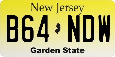 NJ license plate B64NDW