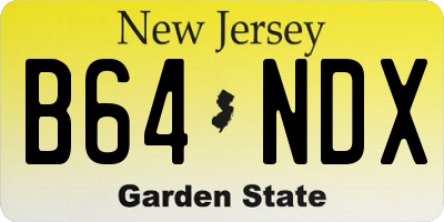 NJ license plate B64NDX