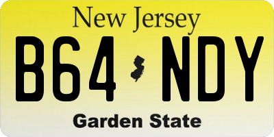 NJ license plate B64NDY