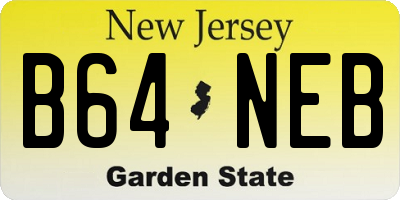 NJ license plate B64NEB