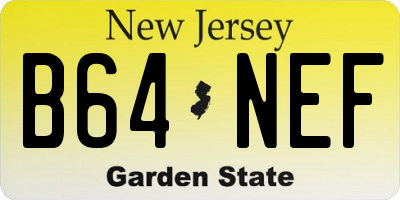 NJ license plate B64NEF