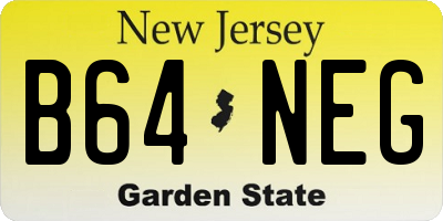 NJ license plate B64NEG