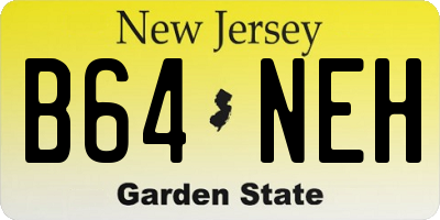 NJ license plate B64NEH