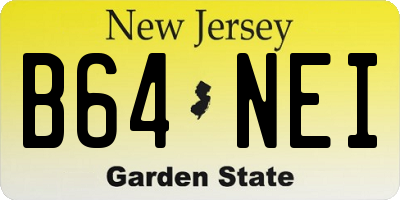 NJ license plate B64NEI